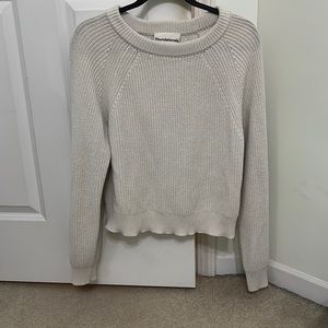 The Foundationals White Hatch Sweater Size S